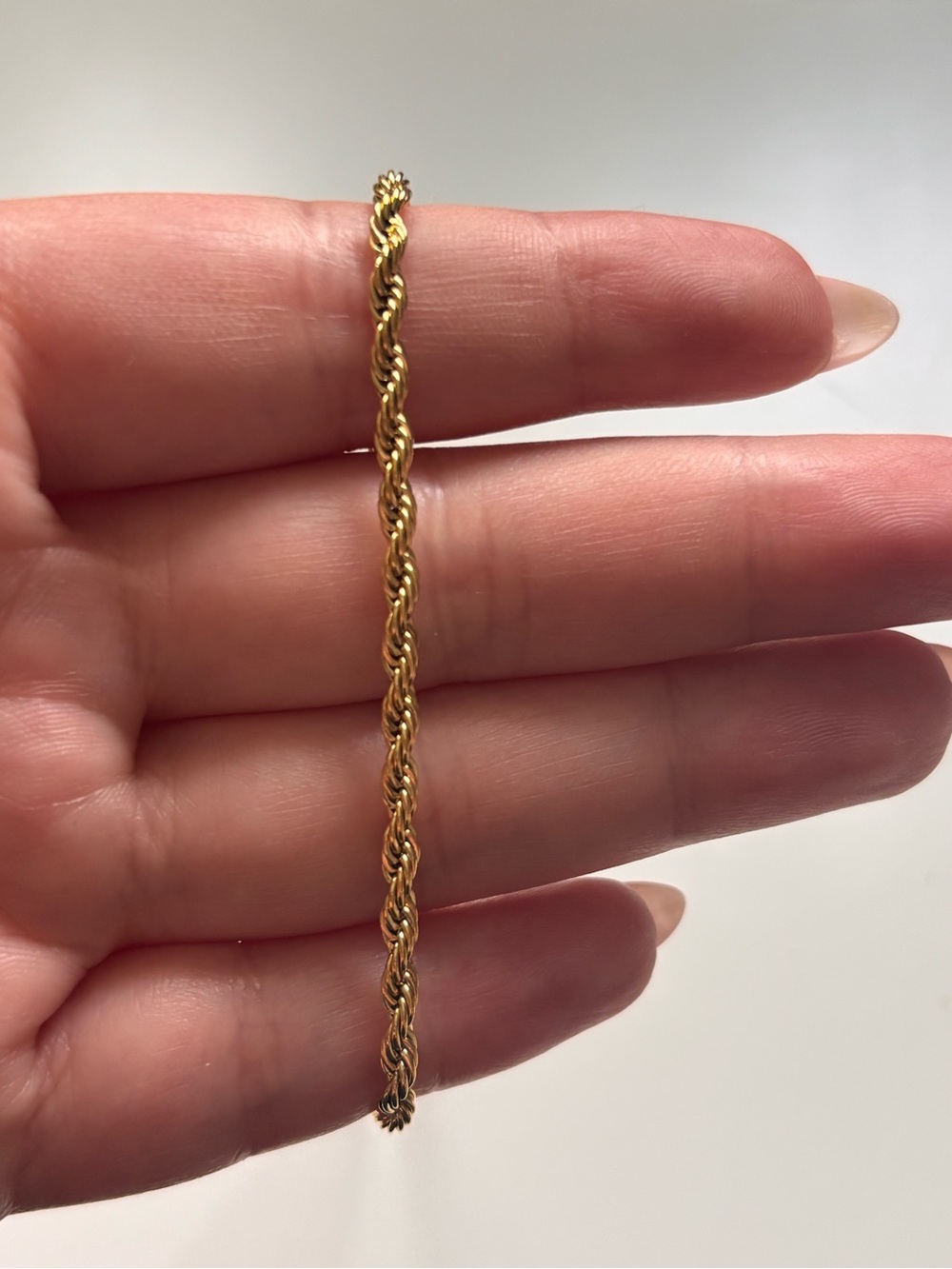 Gold-Tone Rope Chain Adjustable Bracelet - Picture 3 of 4